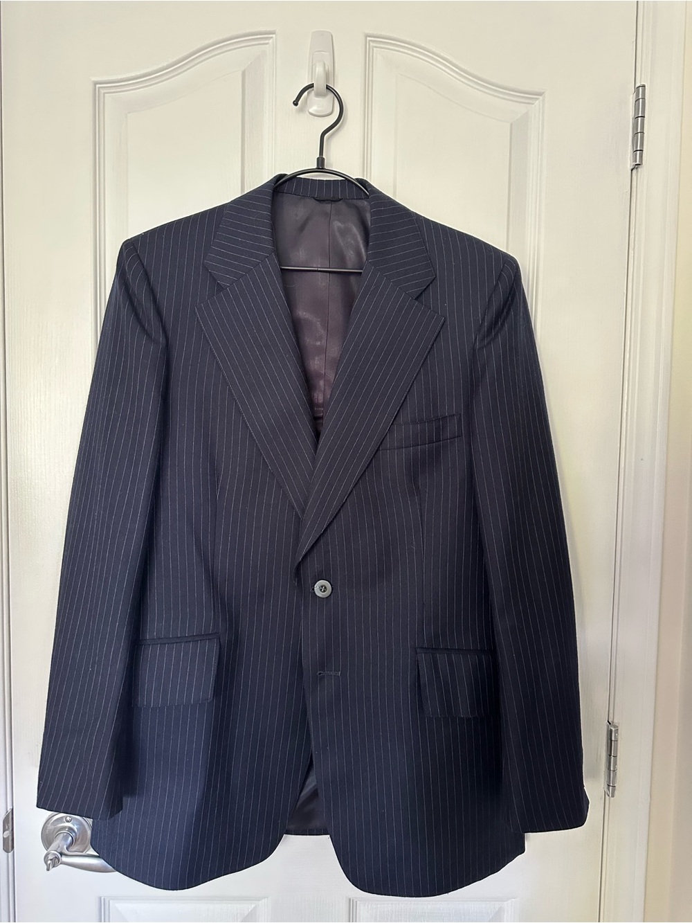 Men's Wool Navy Pinstripe Blazer